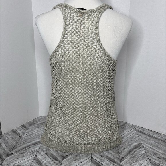 Guess  Bohemian Crochet Top Womens Medium Side Detailing Sleeveless Gray  Tank - Picture 4 of 10